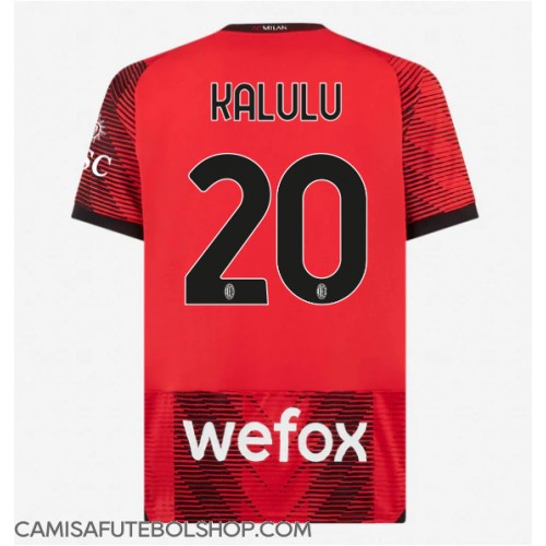 Camisa de time de futebol AC Milan Pierre Kalulu #20 Replicas 1º Equipamento 2023-24 Manga Curta